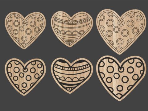 Laser Cut Valentine Day Magnets Free Vector