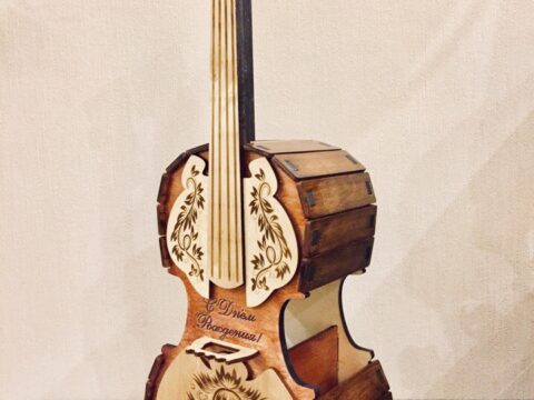 Laser Cut Tea House Violin Stradivari Free Vector