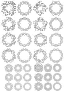 Round Geometric Ornaments Free Vector