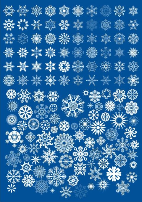 Stars And Snowflakes Vectors Free Vector