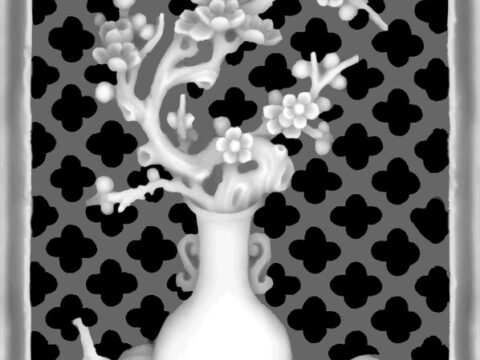 Vase Grayscale Image for CNC BMP File
