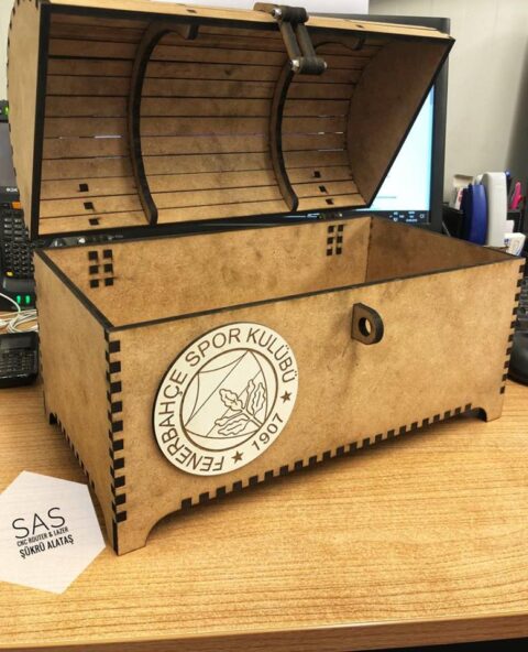 Laser Cut Treasure Chest Free Vector