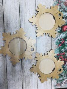 Laser Cut Snowflake Shaped Photo Frame DXF File