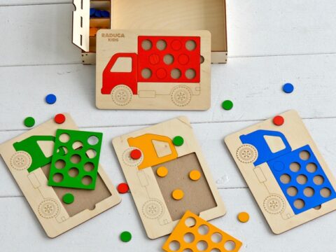 Laser Cut Wooden Shape Puzzles For Toddlers Truck Peg Puzzle Free Vector