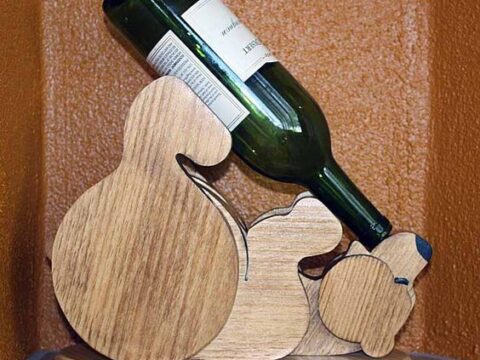 Bear Shape Wine Bottle Holder Free Vector