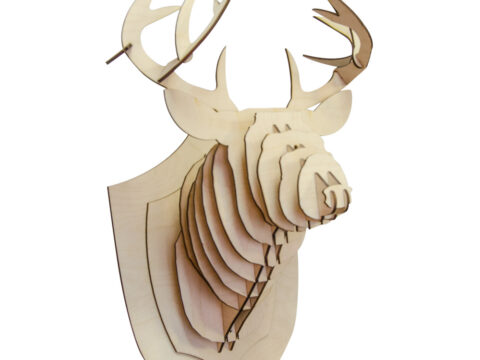 Laser Cut Wooden Deer Head Trophy Free Vector