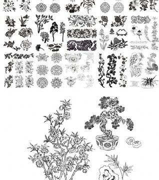 Collection Of Floral Pattern Vector Free Vector
