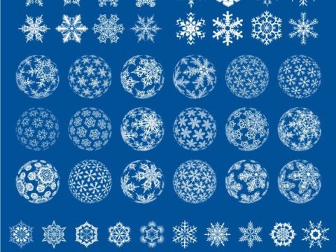 Snowflake Vector Shape Set Free Vector