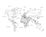 Laser Cut World Map With Country Names Free Vector