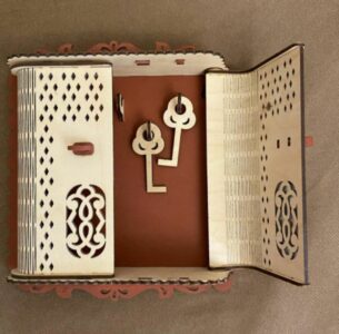 Laser Cut Decorative Key Rack Wooden Key Cabinet Free Vector