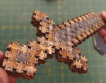 Laser Cut Minecraft Sword 3d Puzzle 3mm Plywood Piece Size 12x12mm DXF File