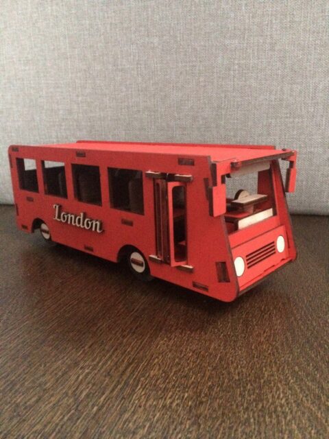 Laser Cut Bus 4mm Free Vector