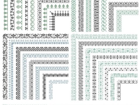 Set of Floral Vector Borders Free Vector