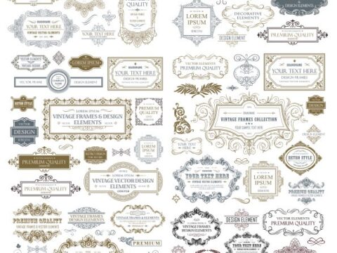 Vintage Frame Collection Free Vector