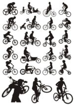 Bicycles Silhouettes Free Vector