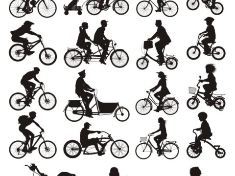 Bicycles Silhouettes Free Vector