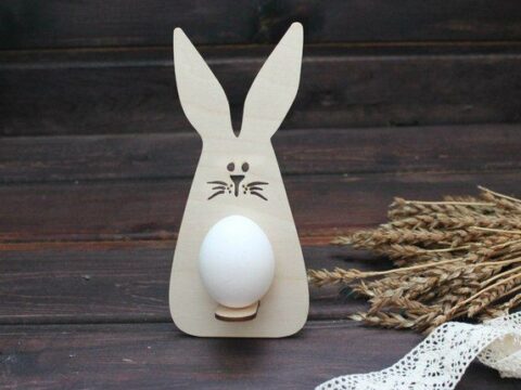 Easter Bunny Egg Holder Laser Cutting Template Free Vector