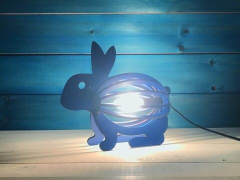 Wooden Rabbit Night Light Bunny Lamp Laser Cutting Template Free Vector