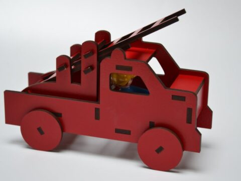 Laser Cut Playmobil Fire Truck Wooden Toy For Kids 4mm MDF SVG File