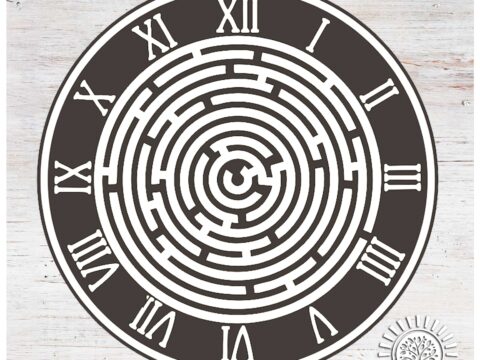 Laser Cut Labyrinth Wall Clock Template Free Vector