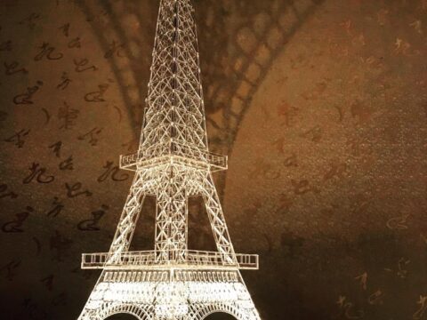 Laser Cut Eiffel Tower Template in 5 sizes Free Vector