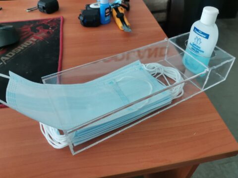 Laser Cut Acrylic Box For Face Masks And Sanitizer 3mm Free Vector