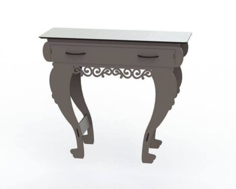 Wooden End Table with Drawers DXF File