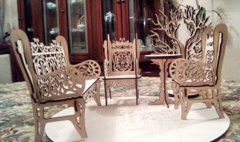 Laser Cut Chair Bench Sofa 3mm Free Vector