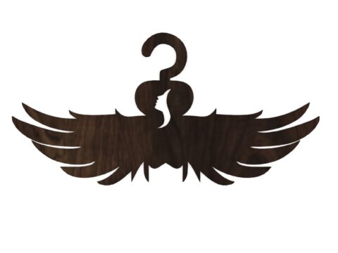 Laser Cut Angel Wings Clothes Hanger Free Vector