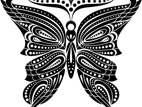 Tattoo Art Butterfly for Design and Decoration Free Vector