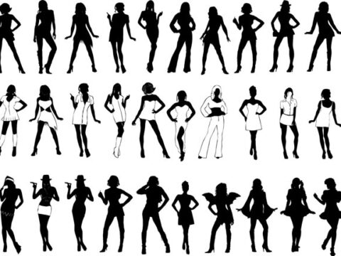 Silhouettes of Girls Free Vector