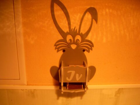 Laser Cut Bunny Match Holder Wall Box For Kitchen 4mm Free Vector