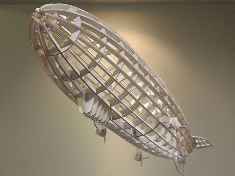 Laser Cut Airship Model for Home Decor Template Free Vector
