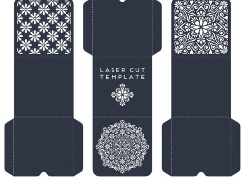 Laser Cut Gatefold Invitation Card Template Free Vector