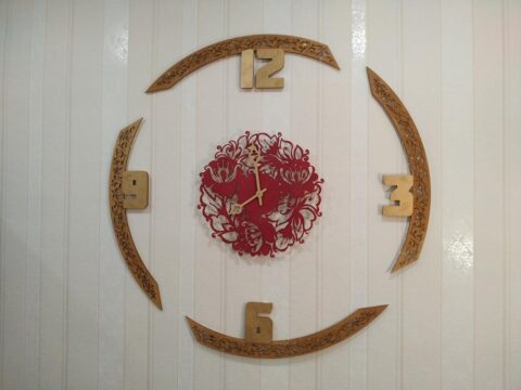 Laser Cut Decorative Round Clock Template Free Vector