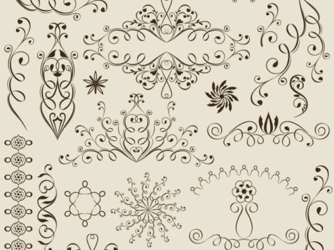 Swirl Vine Elements Free Vector