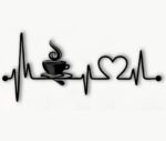 Laser Cut Coffee Heartbeat Lifeline Wall Art Free Vector