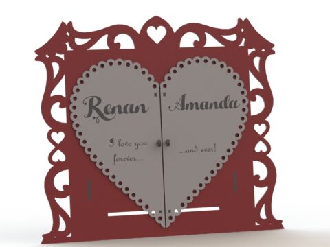Couple Photo Frame Laser Cut Free Vector