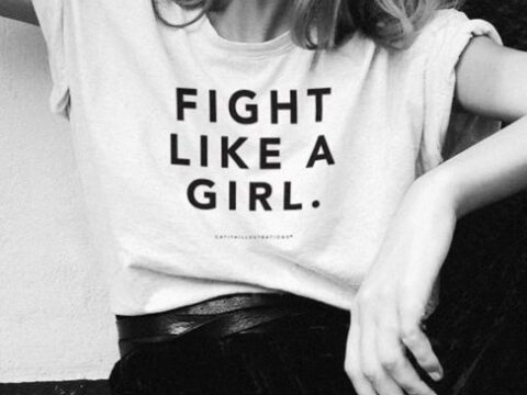 Fight Like A Girl Art Free Vector