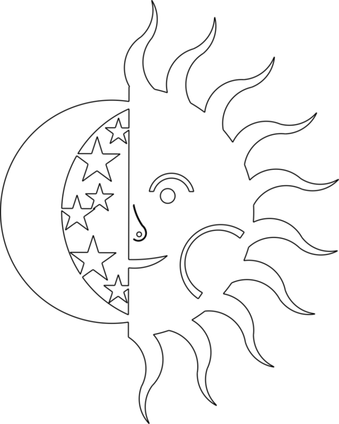 Sun And Moon DXF File