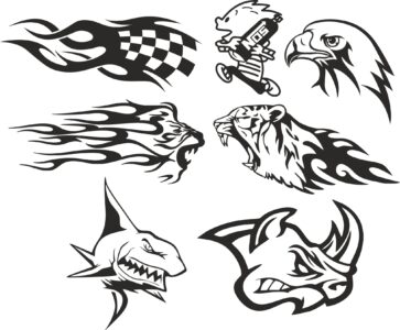 Car Decals Set Free Vector