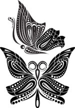 Beautiful Butterfly Tattoo Artistic Pattern Free Vector