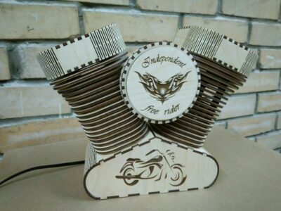 Laser Cut Harley Davidson Lamp Night Light Free Vector