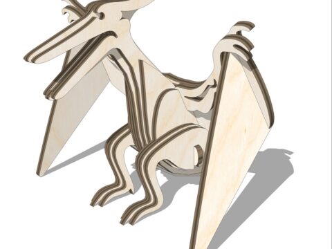 Laser Cut Wooden Pterodactyl Toy DXF File