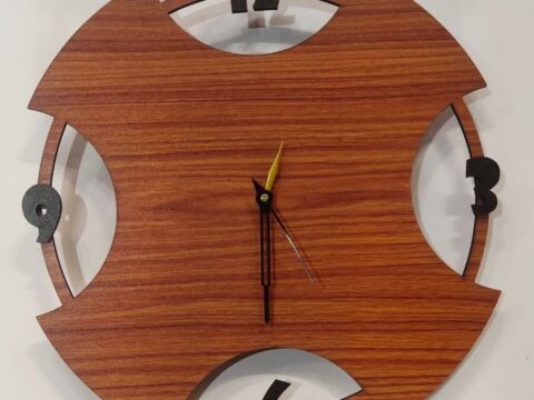 Laser Cut Contemporary Design Wall Clock Free Vector