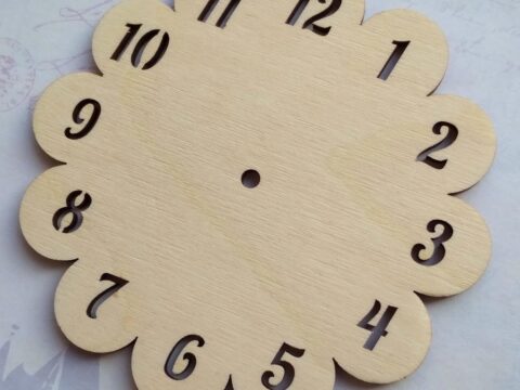 Laser Cut Wooden Unfinished Blank Wall Clock Free Vector
