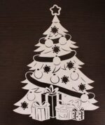Laser Cut Cute Christmas Tree Decoration Wooden Christmas Ornament DXF File