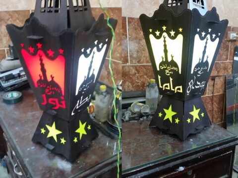 Laser Cut Fanoos Ramadan Lantern Lamp DXF File