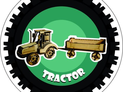 Tractor 3D Puzzle Laser Cut Free Vector