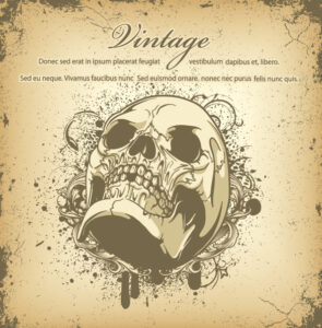 Vintage Skull T shirt Graphic Design Free Vector